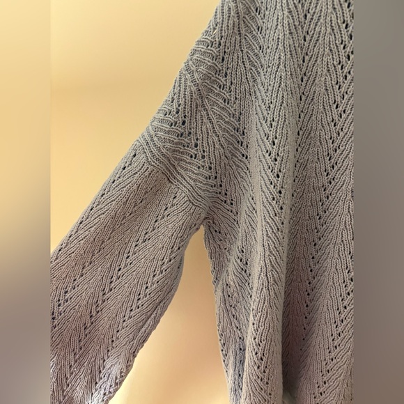 NWT Hollister Light Blue Open Knit Coquette Cardigan Relaxed Coastal Grandma - Picture 8 of 10